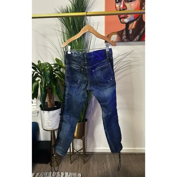 Dsquared2 Tie Detail Deana Denim Jeans- Size 40 (US 4) - Picture 5 of 15